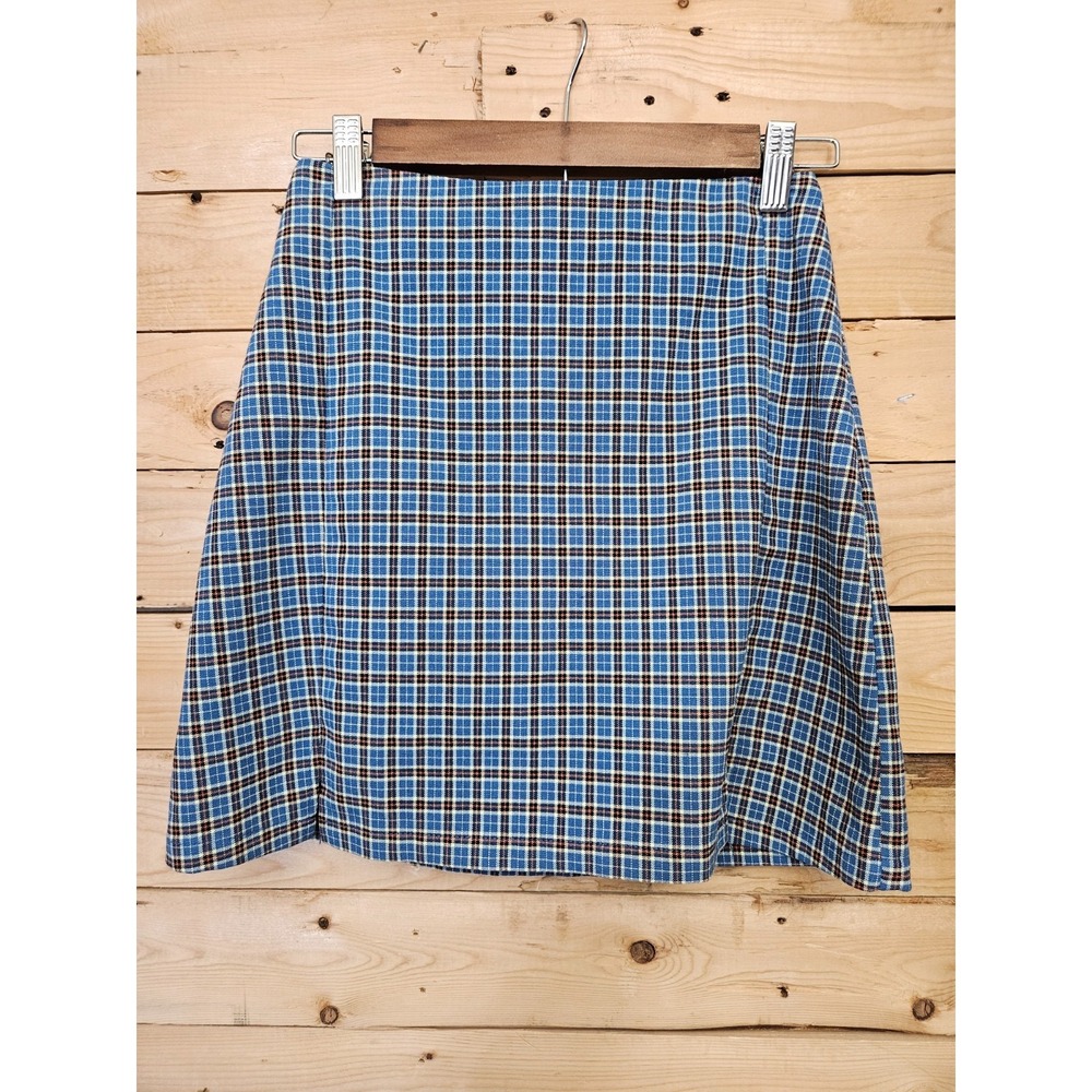 John‎ Galt Skirt One Size XS Blue Plaid Mini Preppy